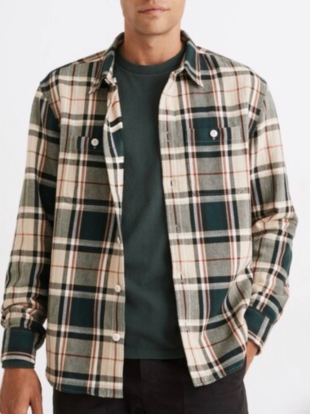 Madewell Men’s Twill Easy Long-Sleeve Shirt in Peterson Plaid